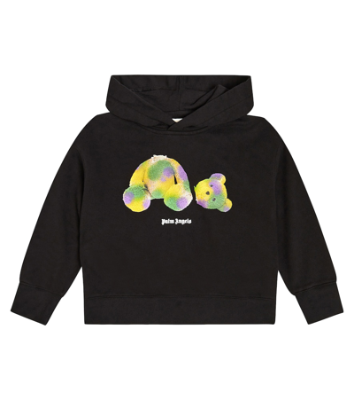 Palm Angels Kids' Printed Cotton Jersey Hoodie In Black