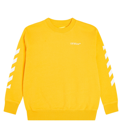 Off-white Kids' Printed Cotton Sweatshirt In Yellow