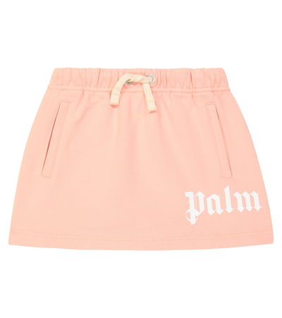 Palm Angels Kids' Logo-print Drawstring Skirt In Pink