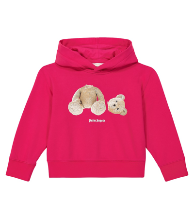 Palm Angels Kids' Printed Cotton Jersey Hoodie In Fuchsia