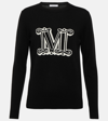 Max Mara Pamir Crewneck Logo Sweater In Nero
