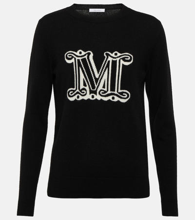 Max Mara Pamir Crewneck Logo Sweater In Black