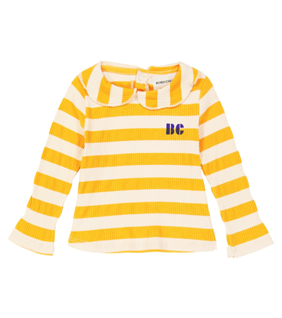 Bobo Choses Baby Striped Ribbed Jersey Top In Multicoloured