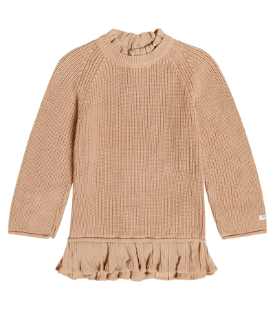 Donsje Kids' Irene Cotton Sweater In Beige