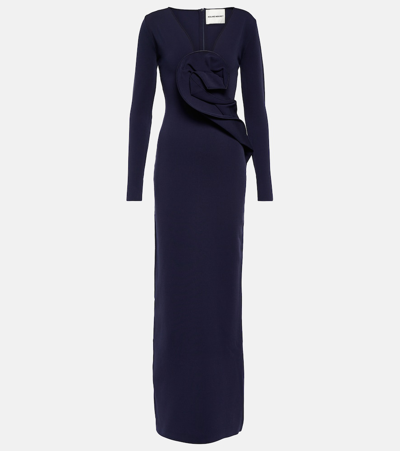Roland Mouret Draped Crêpe Gown In Blue