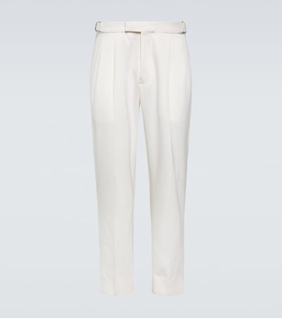 Zegna Cotton And Wool Trousers In White