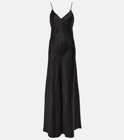 The Row Guinevere Silk-satin Maxi Dress In Black