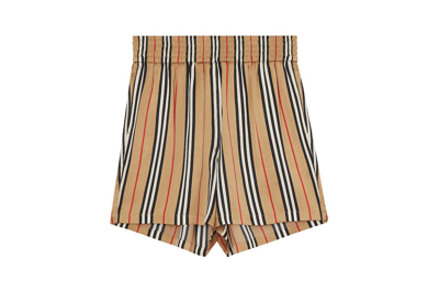 Pre-owned Burberry Icon Stripe Shorts Beige