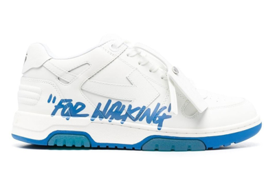 Pre-owned Off-white Out Of Office Ooo Low Tops For Walking White Royal Blue In White/blue