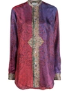 Pierre-louis Mascia Pierre Louis Mascia Printed Silk Shirt In Purple