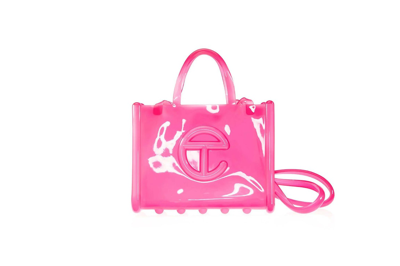 Pre-owned Telfar X Melissa Medium Jelly Shopper Clear Pink