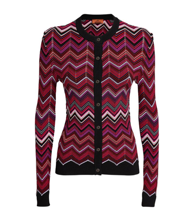 Missoni Patterned Cardigan In Smf Blk Red Wht