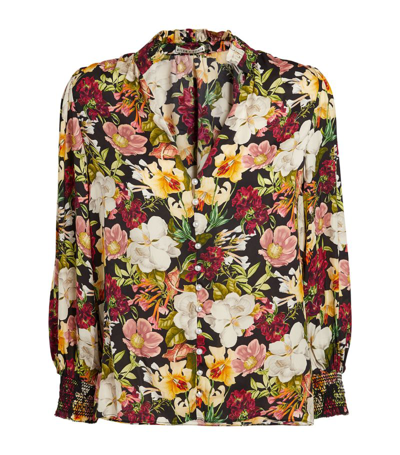 Alice And Olivia Reilly Floral Long Sleeve Blouse In Multi