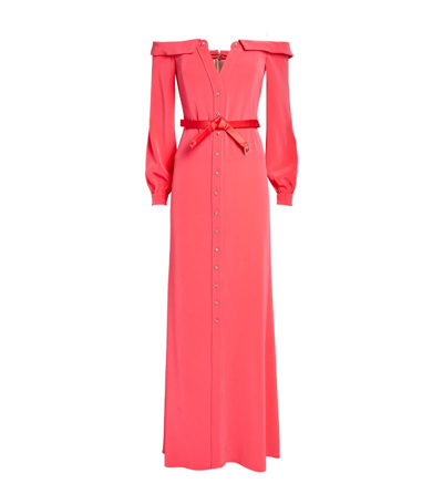 Alexis Mabille Off-the-shoulder Shirt Gown In Pink