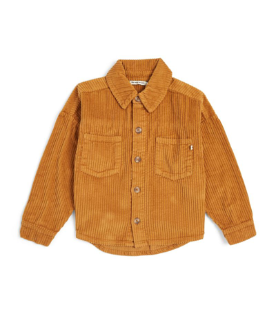 The New Society Kids' Cameron Corduroy Shirt Jacket In Brown