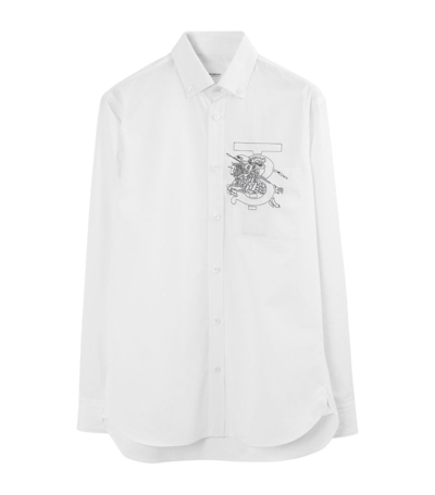 Burberry Monogram Ekd Cotton Slim Fit Shirt In Optic White