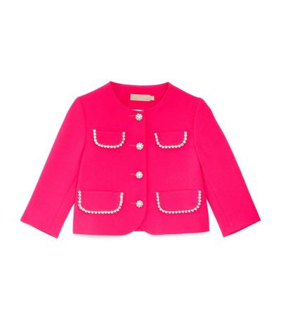 Elie Saab Junior Kids'  Embellished Jacket (6-16 Years) In Pink