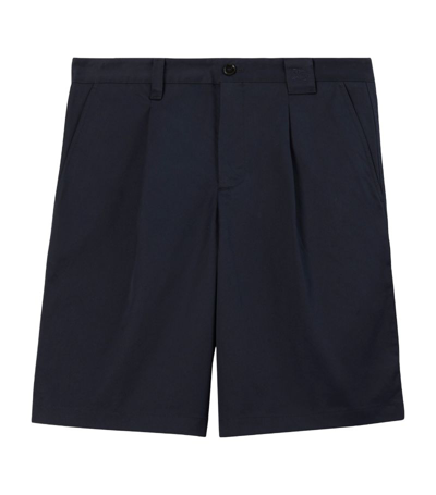 Burberry Darwin Ekd Cotton Shorts In Blue