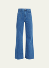 Le Jean Virginia Patch Pocket High Waist Ankle Wide Leg Jeans In Love Song