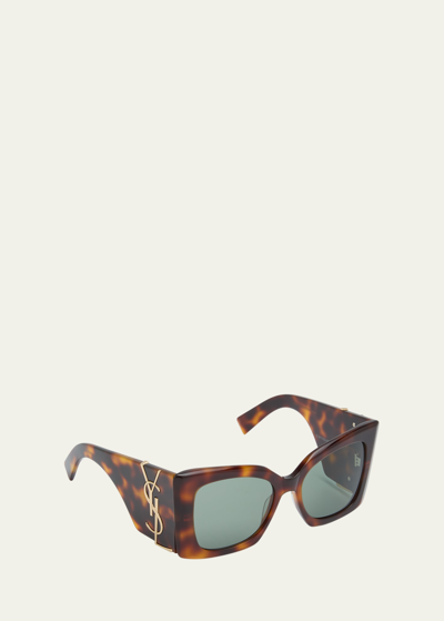 Saint Laurent Blaze Acetate Cat-eye Sunglasses In Havana