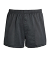 Hanro Cotton Classic Sporty Boxers In Dark Shale