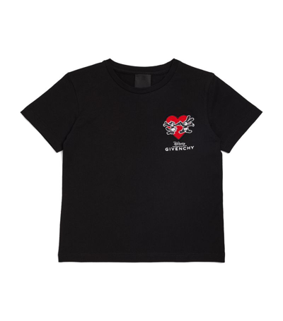 Givenchy Kids' Black T-shirt With Patch Embroidered Logo At The Front In Cotton Girl