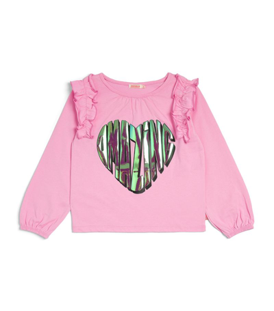 Billieblush Kids' Ruffled Amazing Heart Top (4-12 Years) In Pink