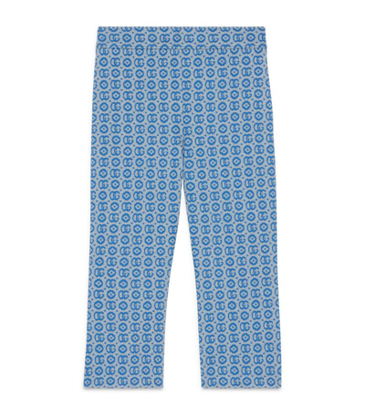 Gucci Kids' Jacquard Logo Trousers (4-10 Years) In Blue