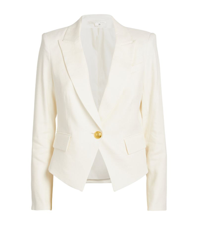 Veronica Beard Linen-blend Hosanna Dickey Blazer In White