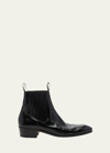 TOM FORD MEN'S BAILEY GLOSSY LEATHER CHELSEA BOOTS