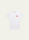Cdg Play Heart Logo Short-sleeve Cotton T-shirt In White