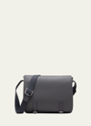 LOEWE MEN'S GRAINED LEATHER MILITARY MESSENGER BAG