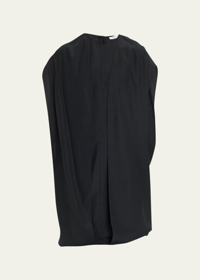 The Row Pebble Silk-wool Top In Black