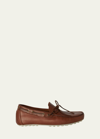 Loro Piana Men's Dot Sole Roadster Leather Drivers In H.brown