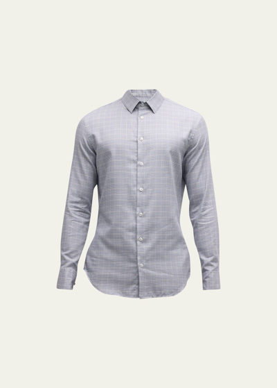 Giorgio Armani Men's Cotton Check Dress Shirt In Multi