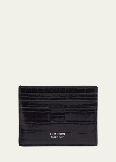 Tom Ford T Line Classic Credit Card Holder In Ink