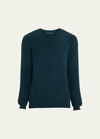 Iris Von Arnim Men's Cashmere Knit Crewneck Sweater In Emerald Sw
