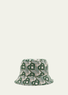Casablanca Men's Heart Monogram Bucket Hat In Evergreen