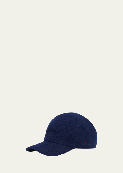 Kiton Logo-embroidered Cashmere Baseball Cap In Blu