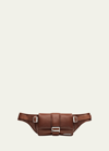 Jacquemus Men's La Banane Bambimou Leather Belt Bag In Brown