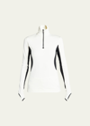 Moncler Colorblock Quarter-zip Sweatshirt In Black