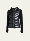 Moncler Technical Fleece And Nylon Jacket In Black