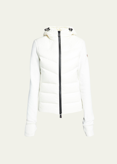 Moncler Puffer Zip-up Cardigan In Natural