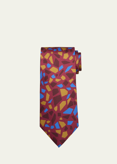 Charvet Men's Geometric-print Silk Tie In 1 Blu