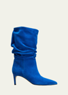 Paris Texas 60mm Slouchy Suede Boots In Denim