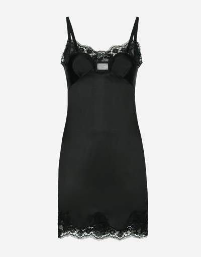 DOLCE & GABBANA SHORT SLIP DRESS WITH DOLCE&GABBANA TAG