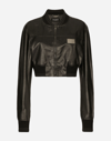 DOLCE & GABBANA SHORT NAPPA LEATHER BOMBER JACKET WITH DOLCE&GABBANA TAG