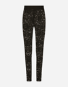 Dolce & Gabbana Floral Lace-stitch Leggings In Black