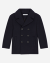 Dolce & Gabbana Double-breasted Wool Coat In Blue