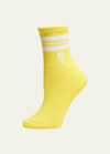 Alexander Mcqueen Stripe & Skull Sport Socks In Yellow / White
